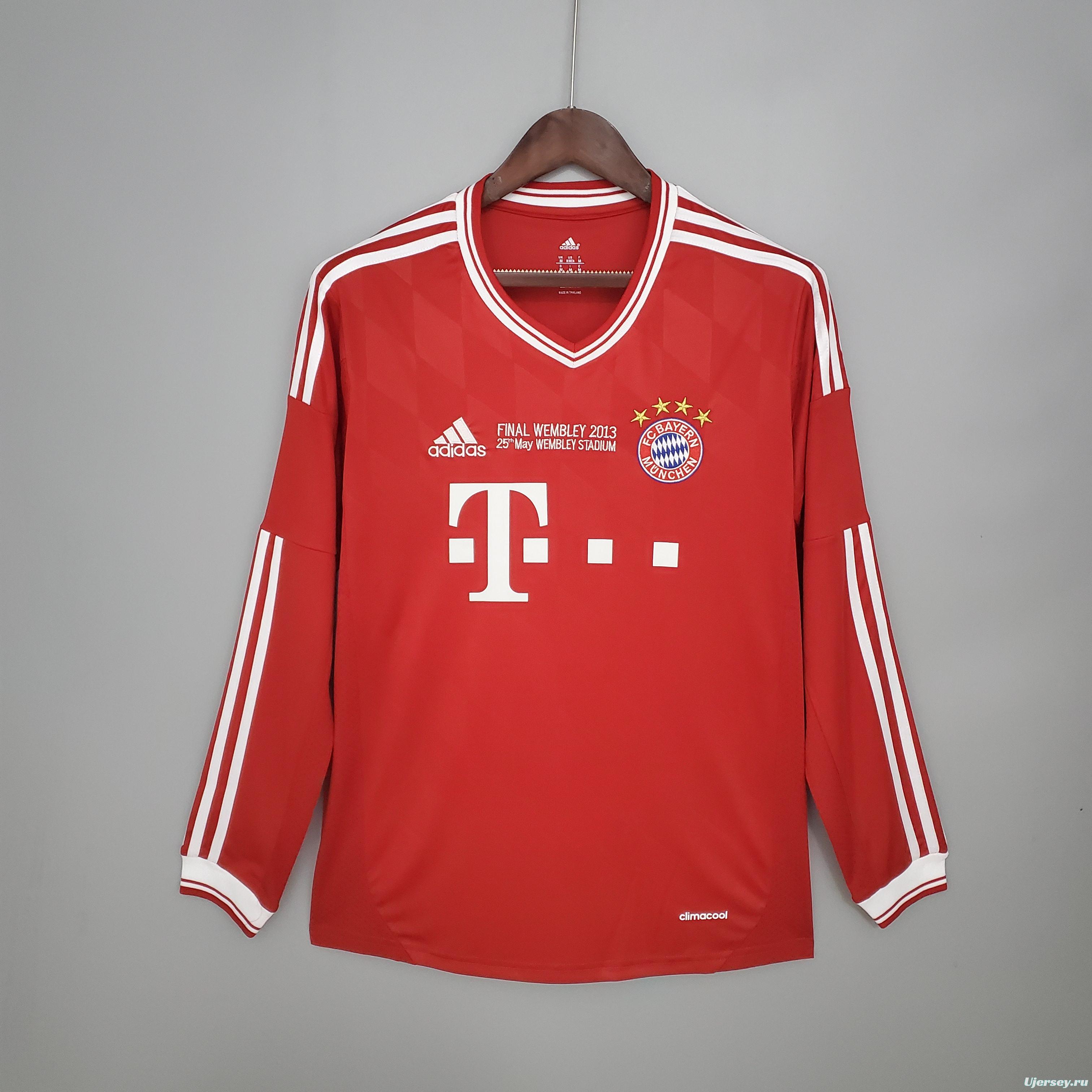 Retro long sleeve Bayern Munich 12/13 Champions League home Soccer Jersey