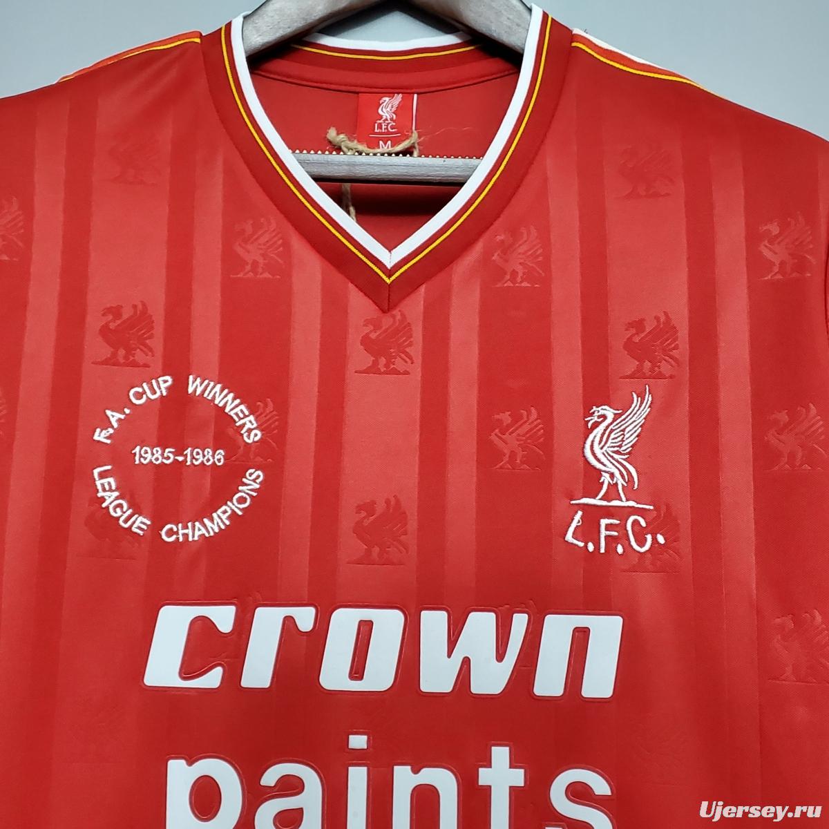 Retro 85/86 Liverpool home Soccer Jersey