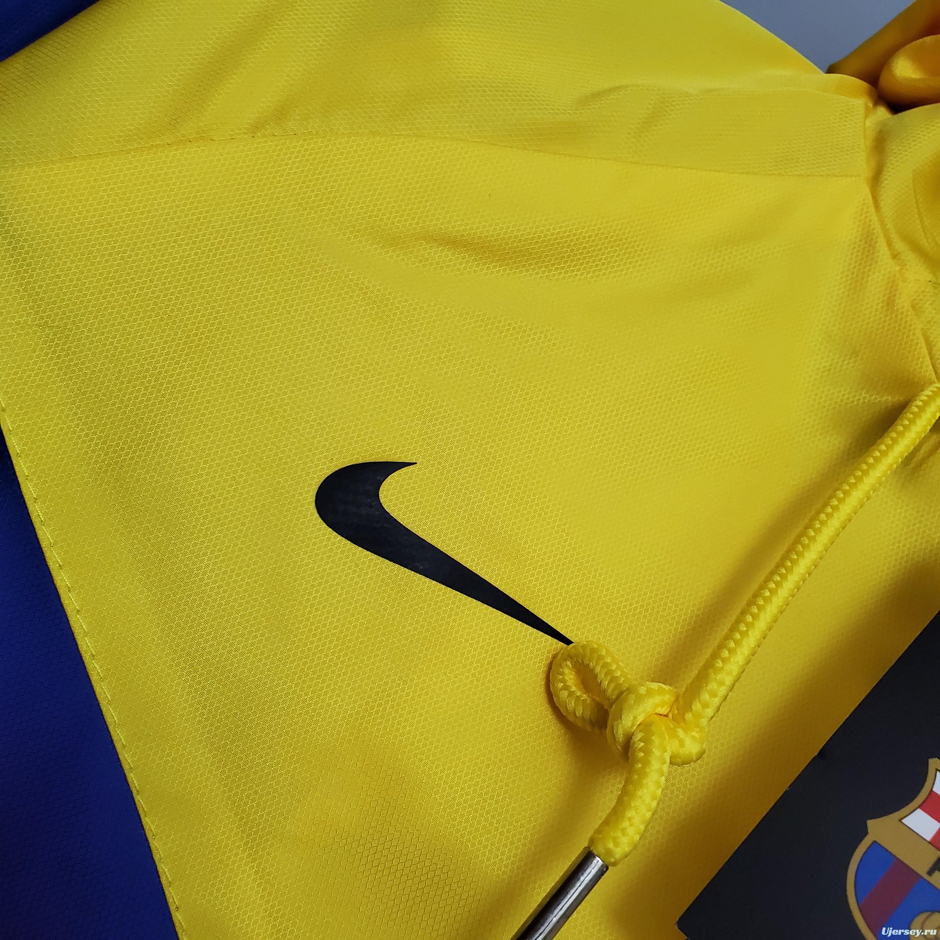 classic style Windbreaker Barcelona Blue Red Yellow Soccer Jersey