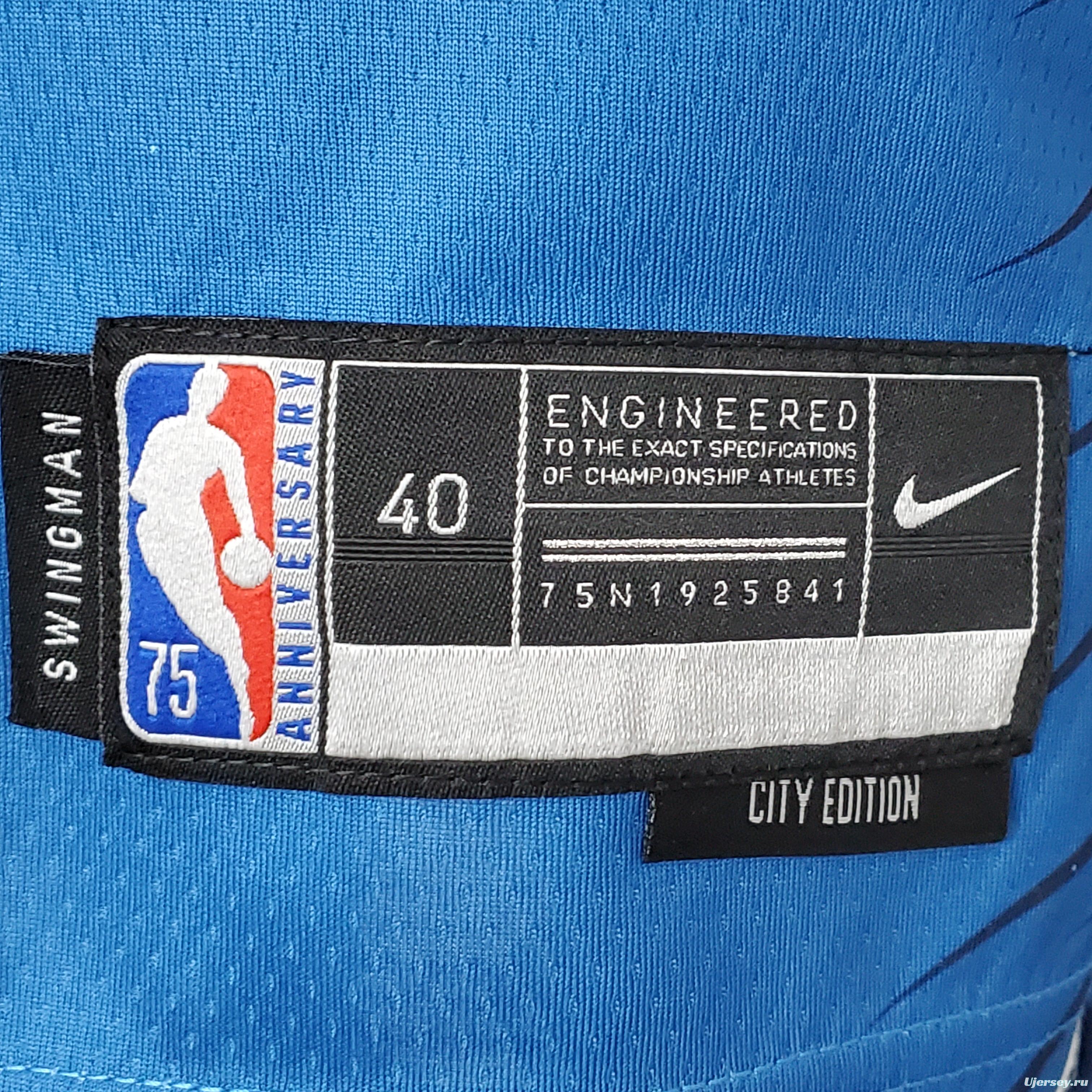 75th Anniversary 2202 Season EDWARDS#1 Minnesota Timberwolves City Edition Blue NBA Jersey