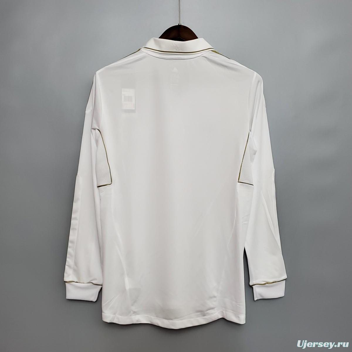 Retro Real Madrid 11/12 Long sleeve home Soccer Jersey