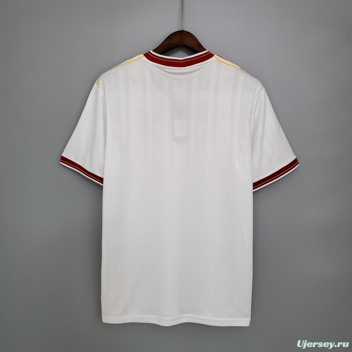 Retro 85/86 Liverpool away white Soccer Jersey