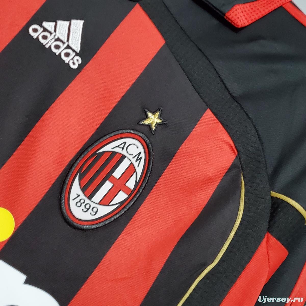 Retro 06/07 AC Milan Long sleeve home Soccer Jersey