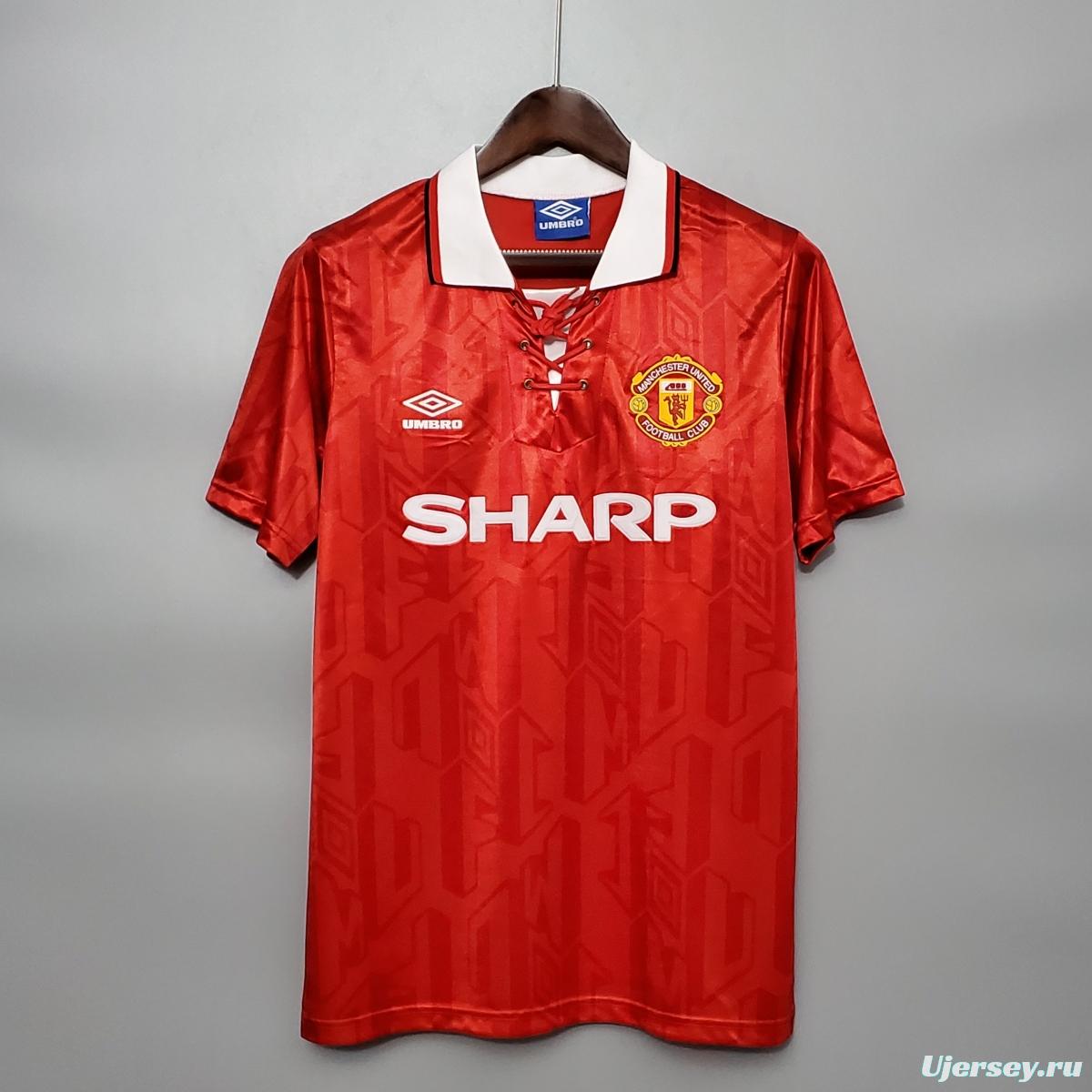 Retro 92/94 Manchester United home Soccer Jersey