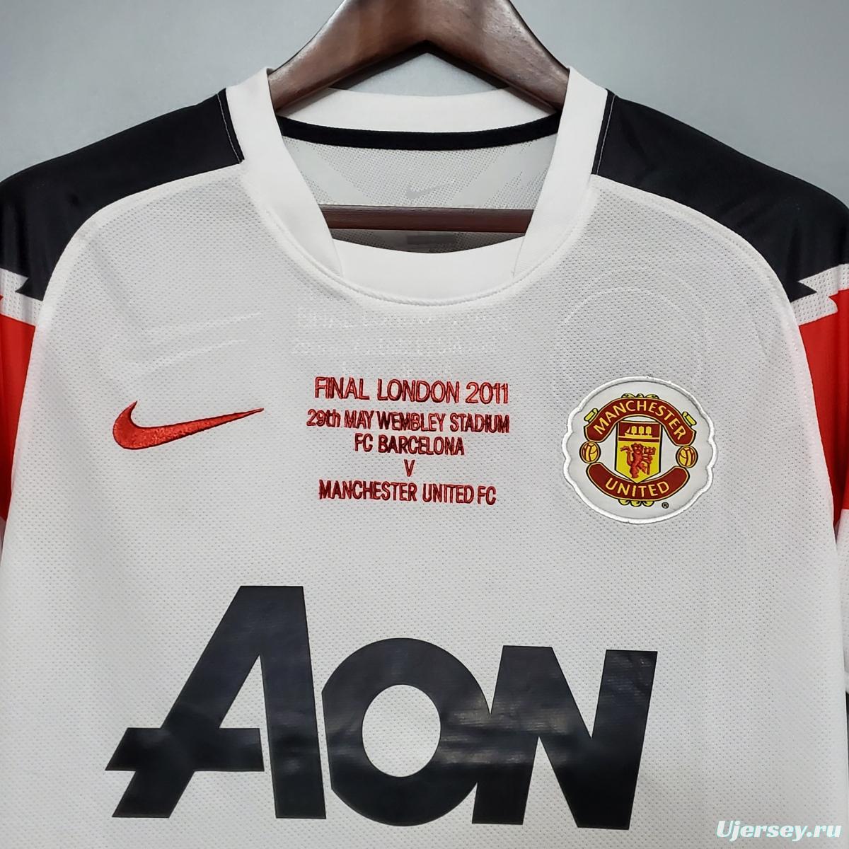Retro 10/11 Manchester United in the Champions League version away Soccer Jersey