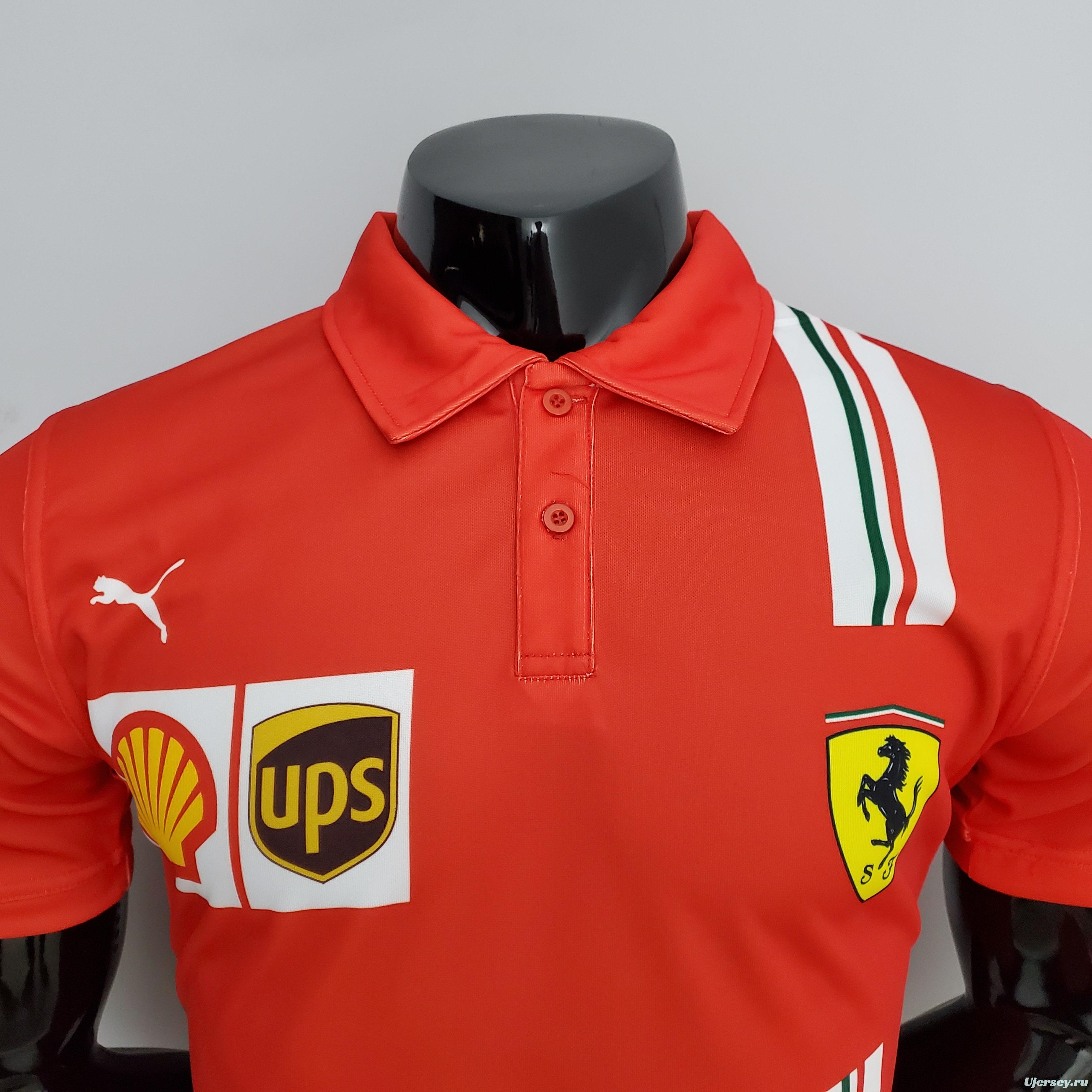 F1 Formula One 2022 Ferrari Polo Red S-5XL