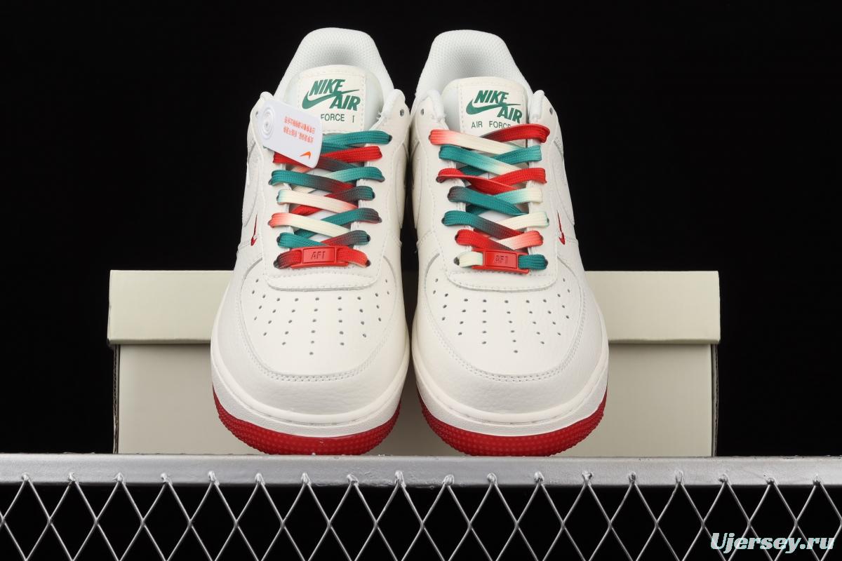 NIKE Air Force 1 Low'07 Milwaukee Bucks city limits rice red and green low-top casual board shoes BU6638-180