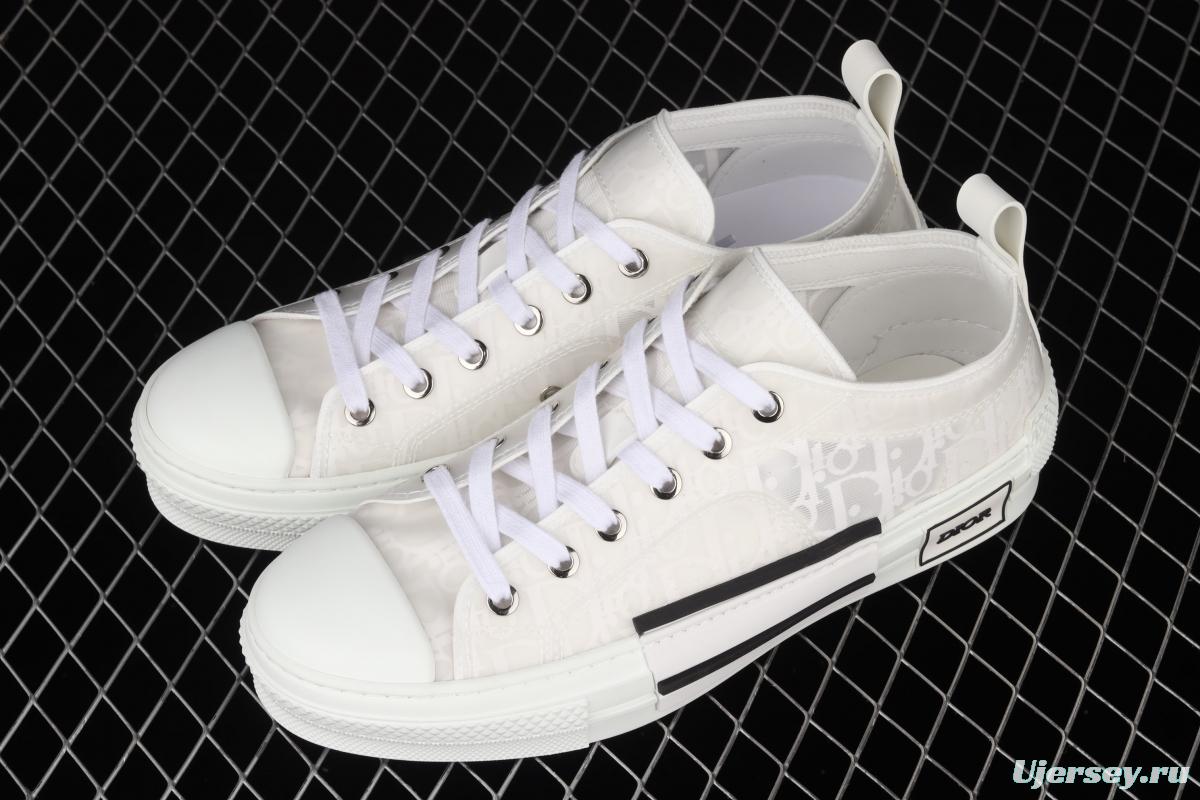 Authentic Dior B23 Oblique low Top Sneakers Dior CD ghosting low upper board shoes 3SH118YJR 063 White