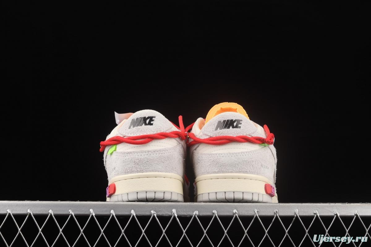 OFF-White x NIKE DUNK Low OW suede SB buckle rebound fashion casual board shoes DM0950-103