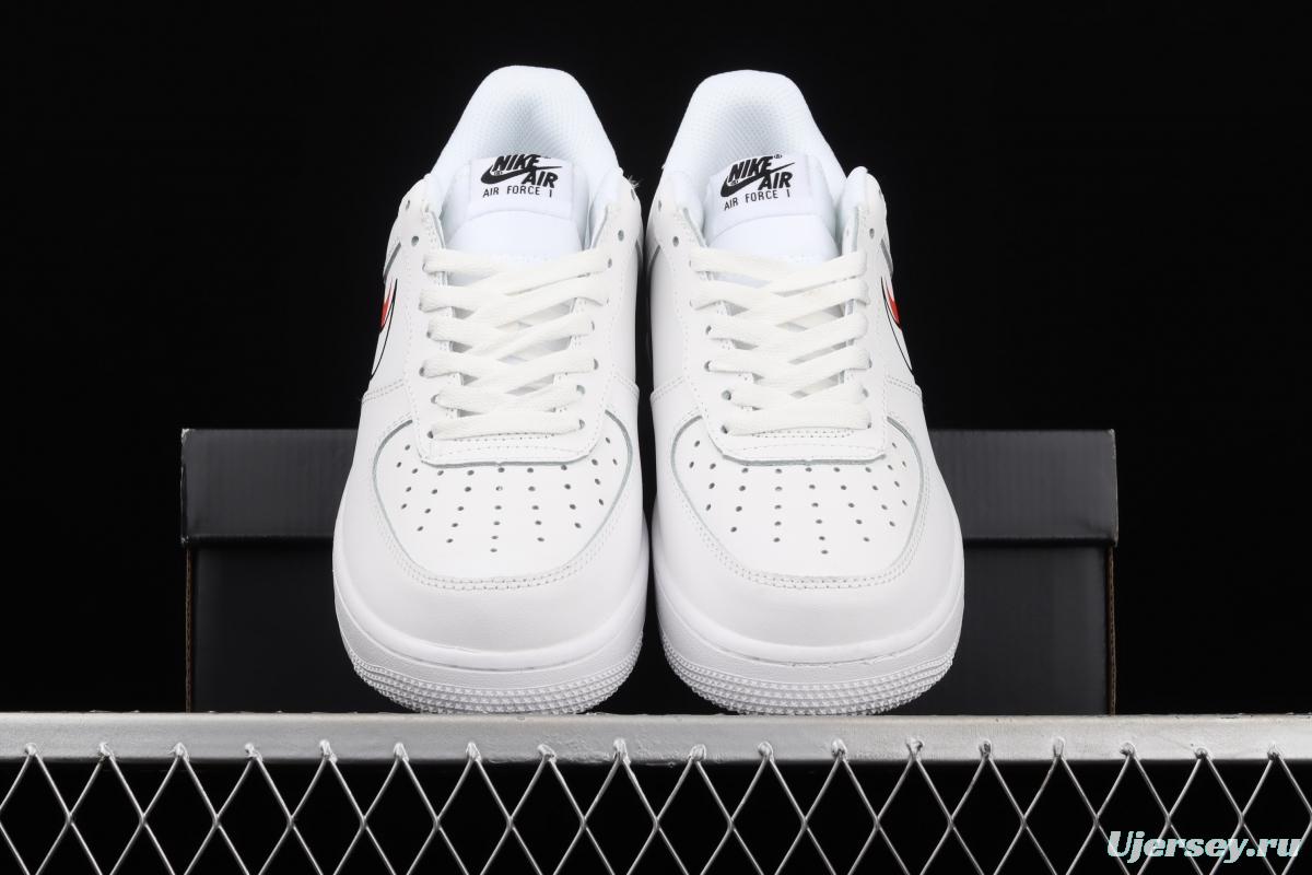 NIKE Air Force 1 Low Multi Swoosh all-white colorful low-top casual board shoes DM9096-100