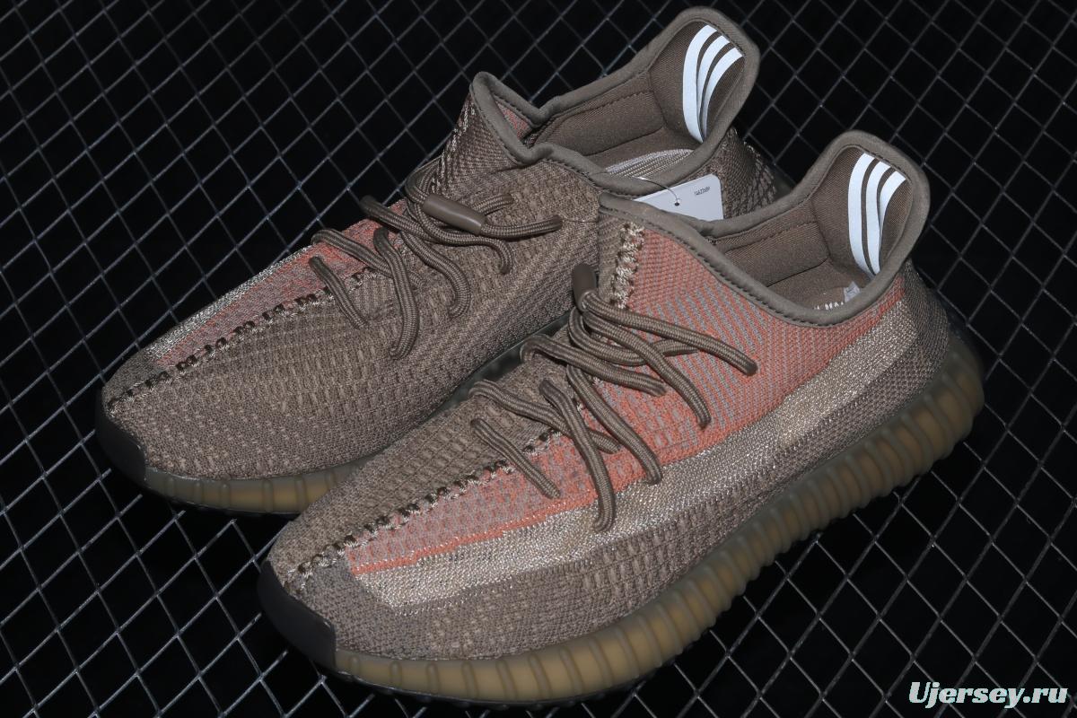 Adidas Yeezy 350 Boost V2 Sulfur FZ5240 Darth Coconut 350 second generation hollowed-out pheasant red color matching