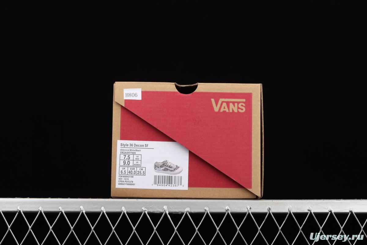 Vans Style 36 Decon SF Blue and White porcelain Black and White Vulcanized canvas Leisure Sports Board shoes VN0A5HFF685
