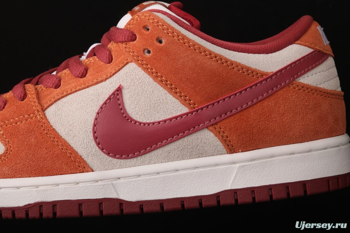 NIKE SB DUNK Low Pro brown-red color matching low-top casual board shoes BQ6817-202