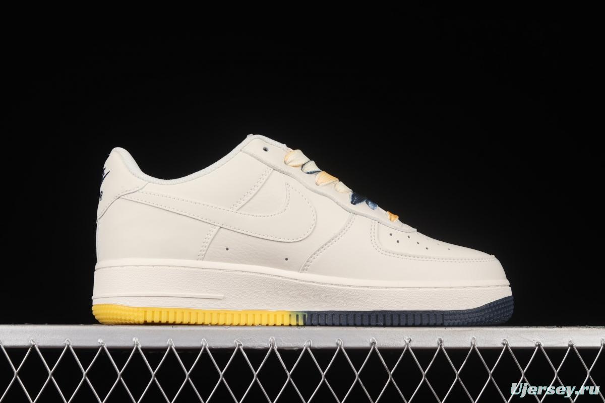 NIKE Air Force 11407 Low Su19 beige blue yellow Memphis Grizzlies city limited low-top casual board shoes TN2569-307