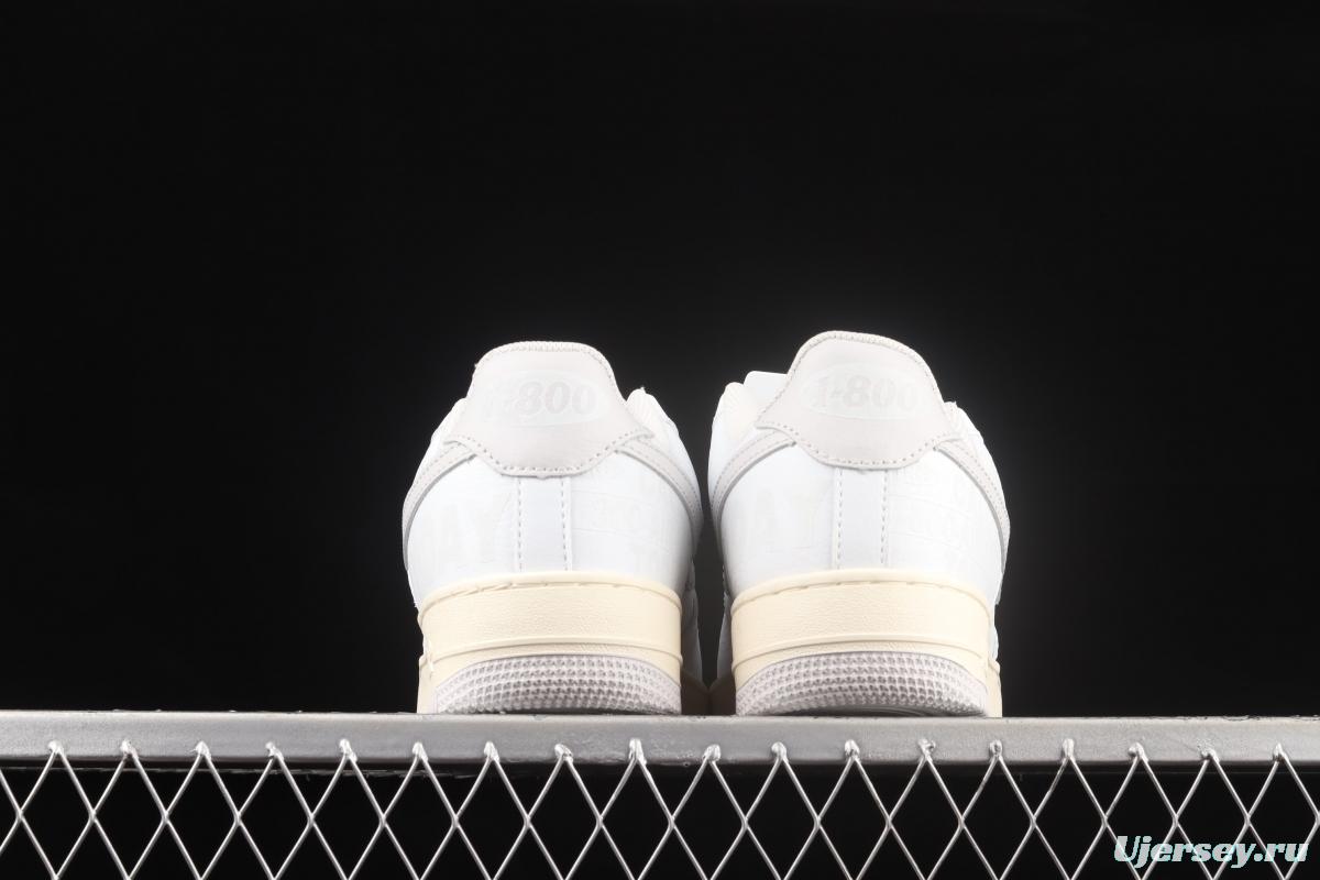 NIKE Air Force 11607 Premium Toll Free white gray low-top casual board shoes CJ1631-100