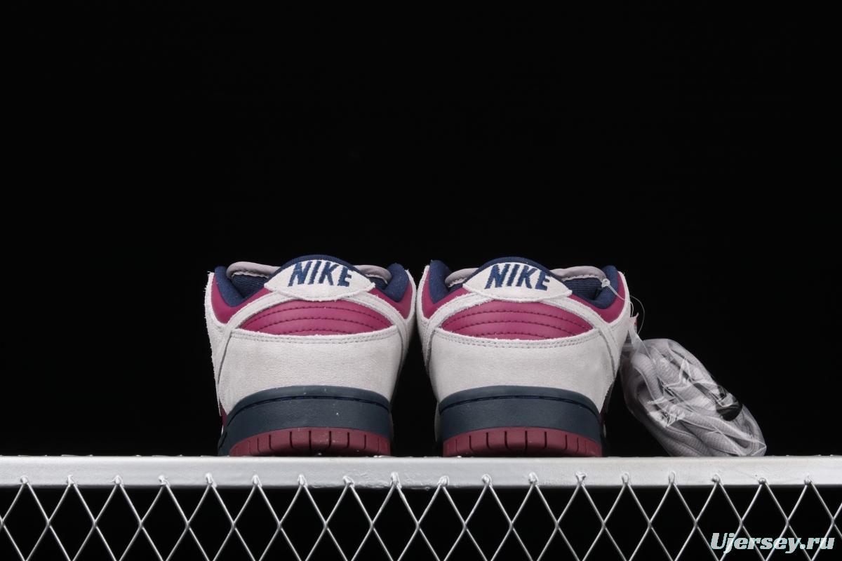 NIKE DUNK Low SB True Berry Bordeaux red and gray dunk series low-side leisure sports skateboard shoes BQ6817-001