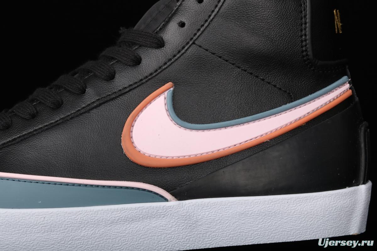 NIKE Blazer Mid'77 Infinite white, orange and blue stitched high-top casual board shoes DC1746-001