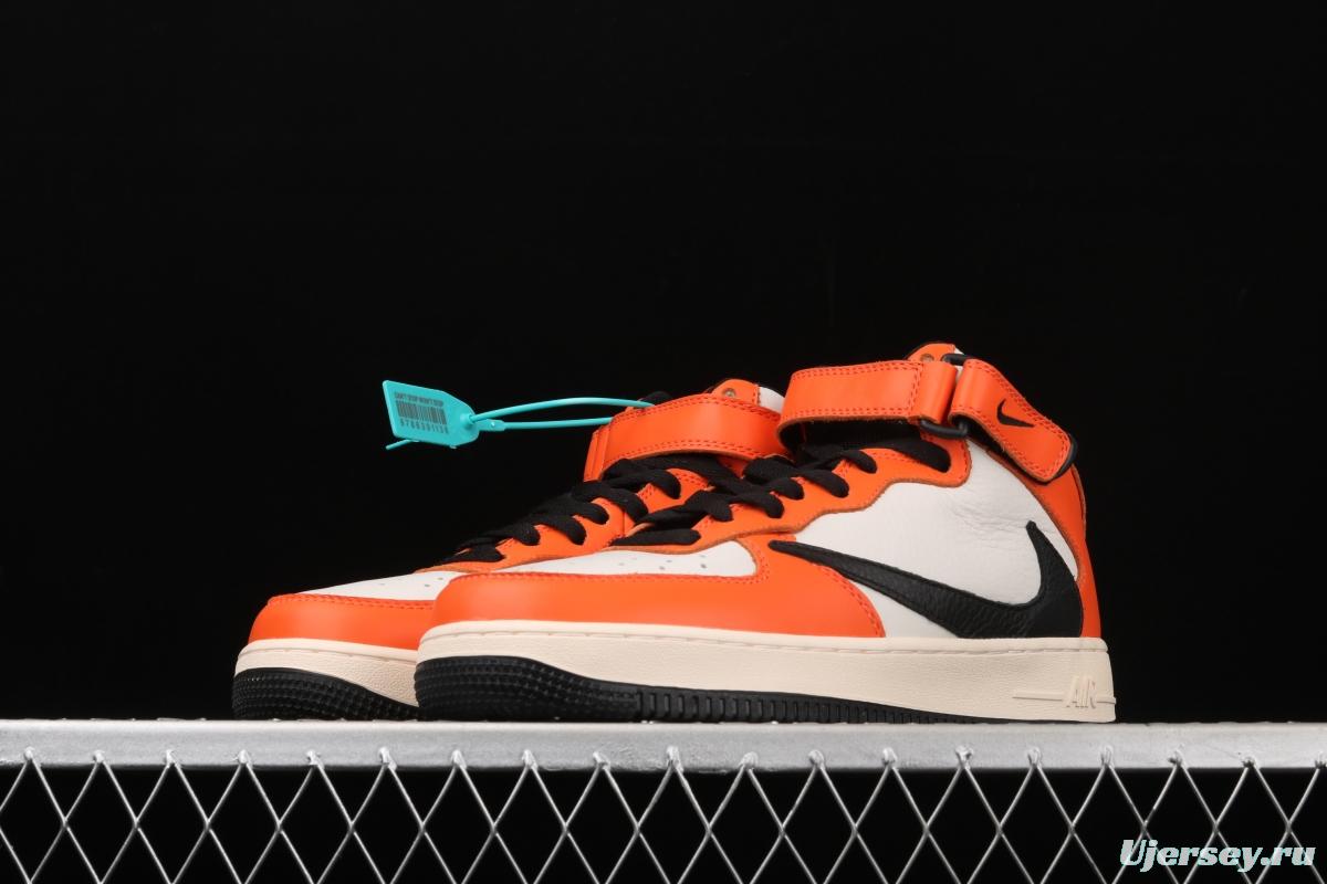 NIKE Air Force 1: 07 Mid help / backhook white buckle shredded 804609-158