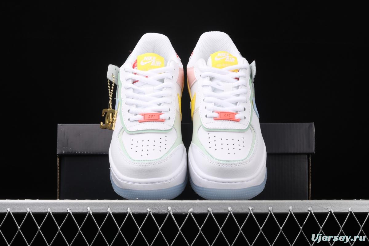 NIKE Air Force 1 ShAdidasow light weight heightened low-top board shoes CW2630-141,