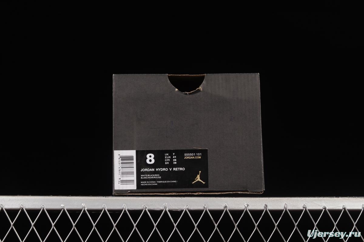 Air Jordan Hydro V Retro Flying Man Velcro Slippers 555501-101