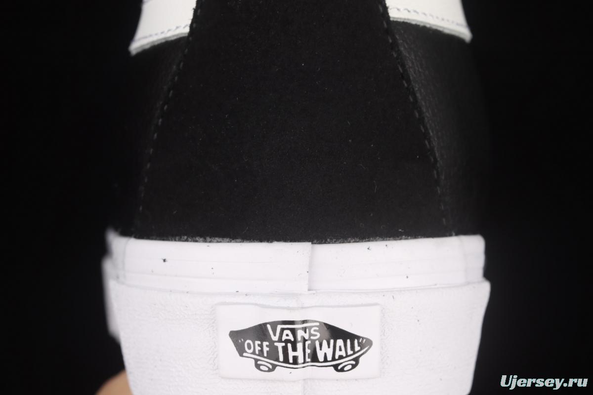 Vans Sk8-Hi black and white leather high-top casual board shoes VN0A4U3DNA0