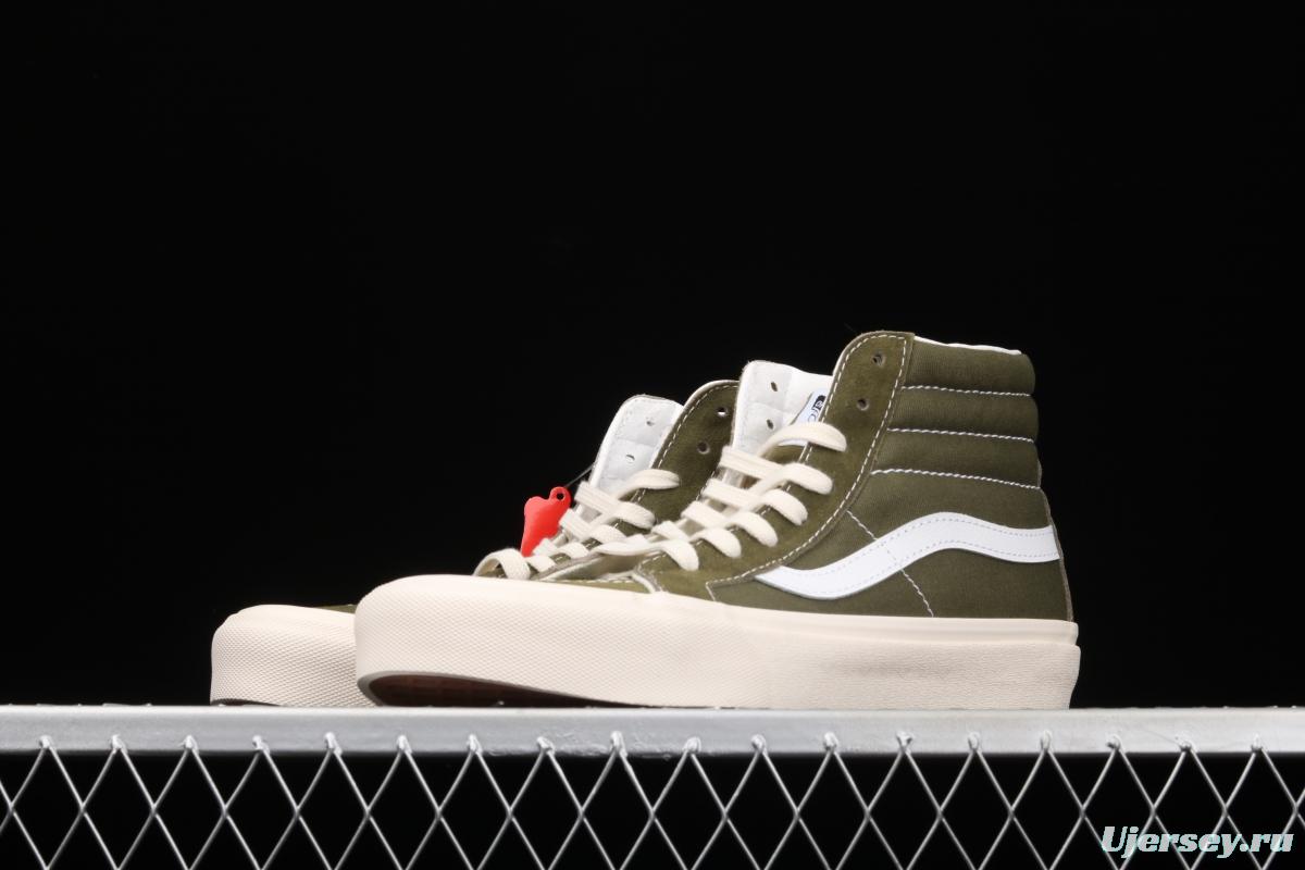 Vans SK8-Hi Vault OG army green high-top canvas shoes VN0OZE8XY