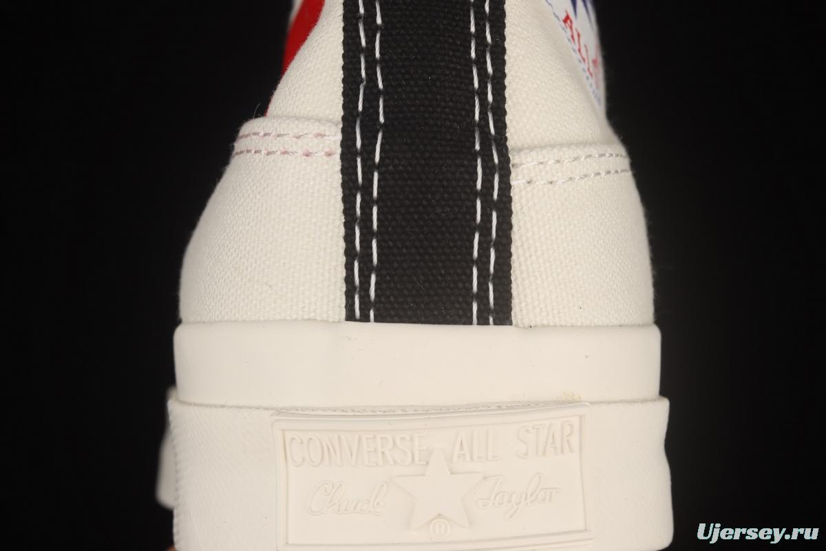 Converse All Star x CDG 2021 Sichuan Jiubao Ling co-named 1CL877 high-top casual board shoes.