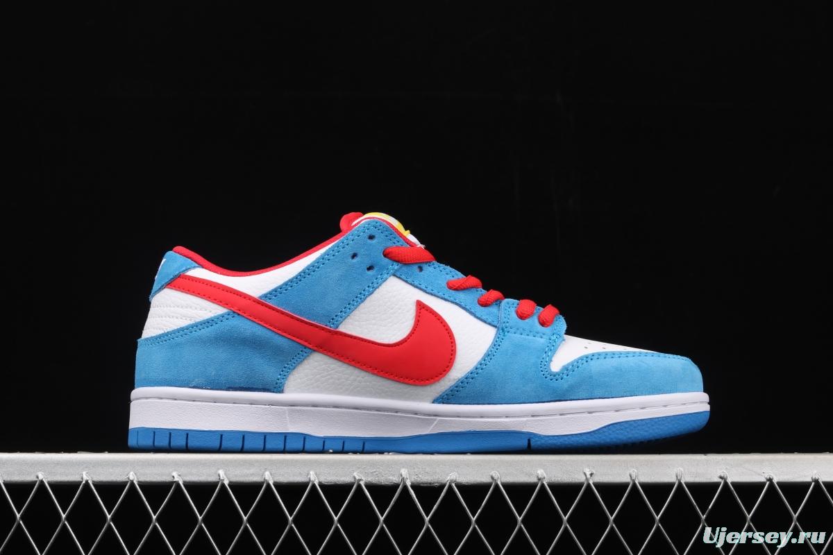 NIKE SB DUNK Low Doraemon robot cat theme color matching low upper skateboard shoes 819674-420