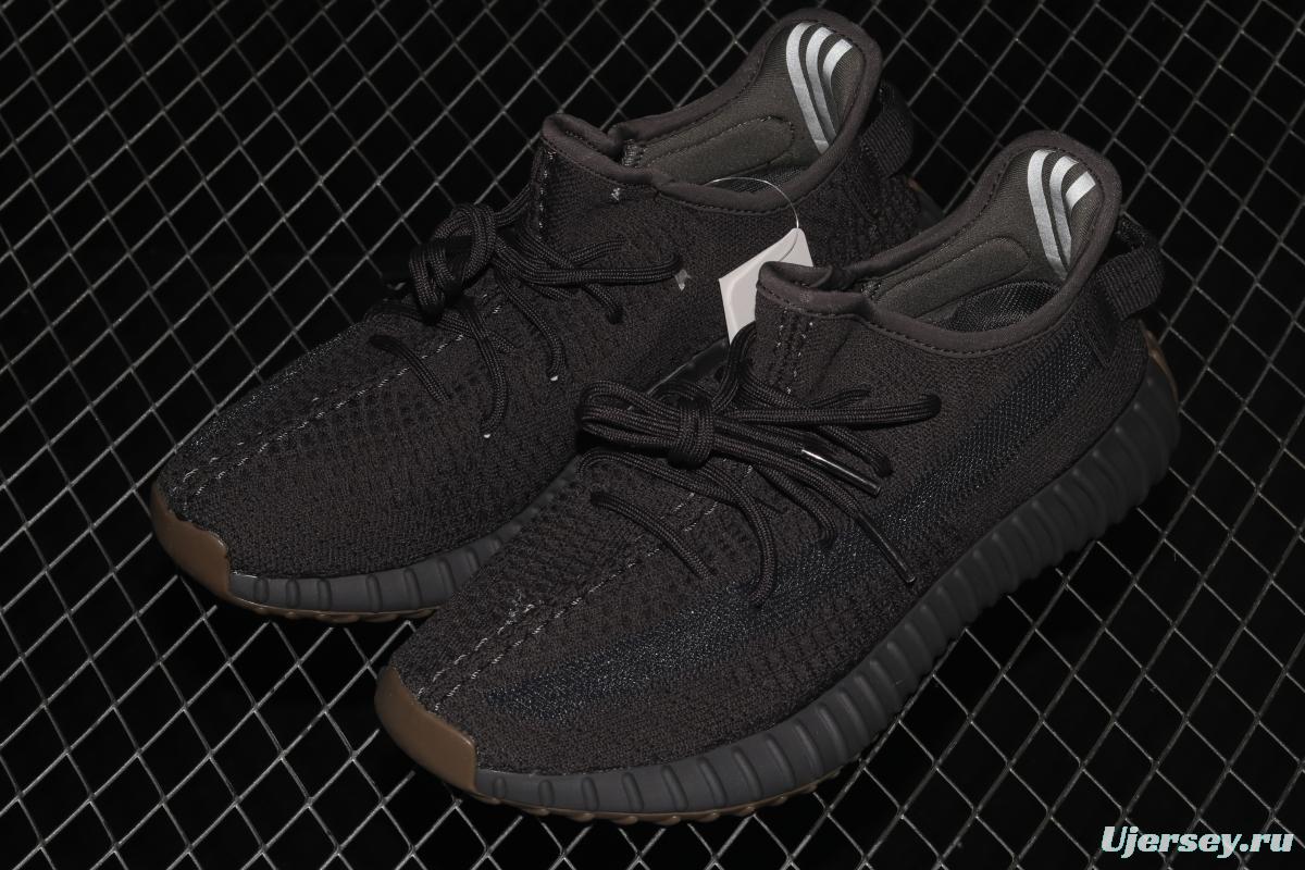 Adidas Yeezy Boost 350V2 Cinder FY2903 Darth Coconut 350 second generation hollowed-out side transparent rubber black angel color