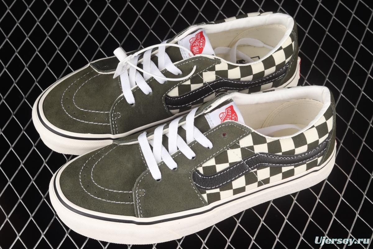 Vans Suede Sk8-Low light green checkerboard low-top casual board shoes VN0A4UUK2V5