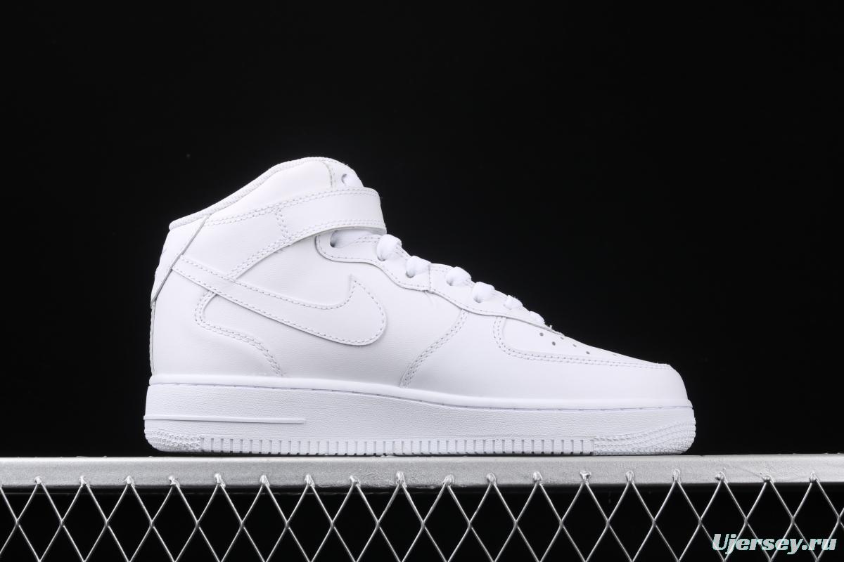 NIKE Air Force 1x 07 2019 all white medium top leisure sports board shoes 366731-100