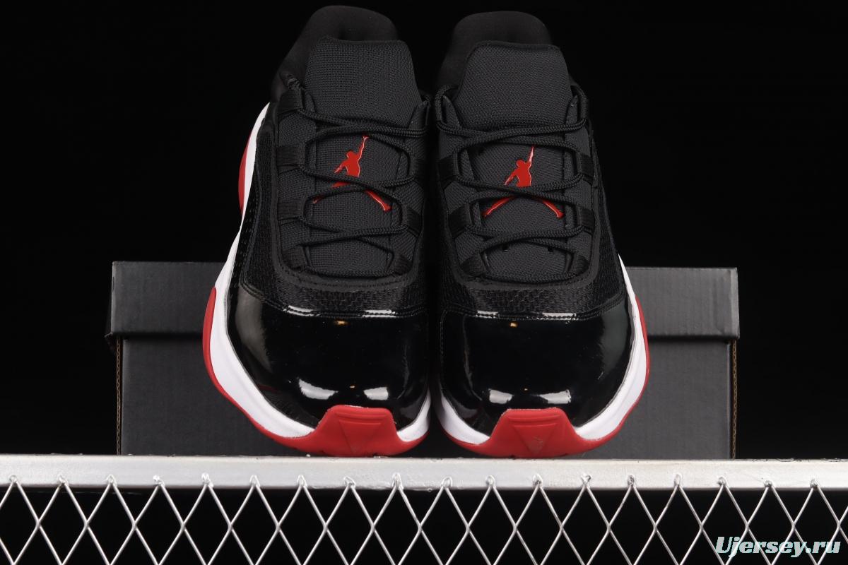 Air Jordan 11 CMFT Low 1 lacquered leather black and red low side anti-skid shock absorber basketball shoes DM0844-005