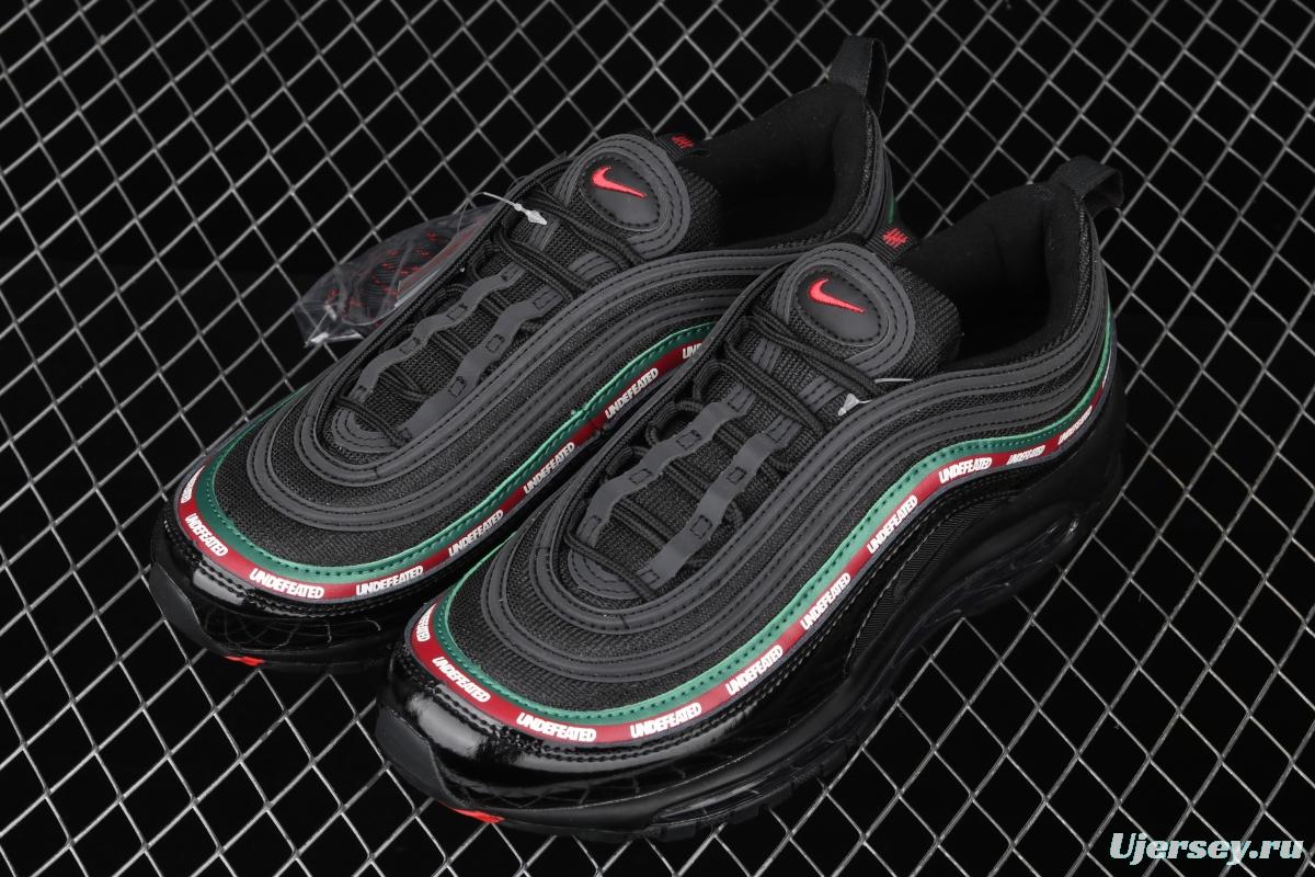 NIKE Air Max 97 Undefeated co-signed black and green bullets 986-001