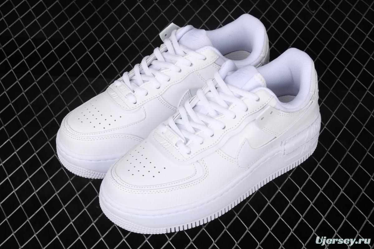 NIKE Air Force 1 ShAdidasow all white light weight heightened low-top white board shoes CI0919-100