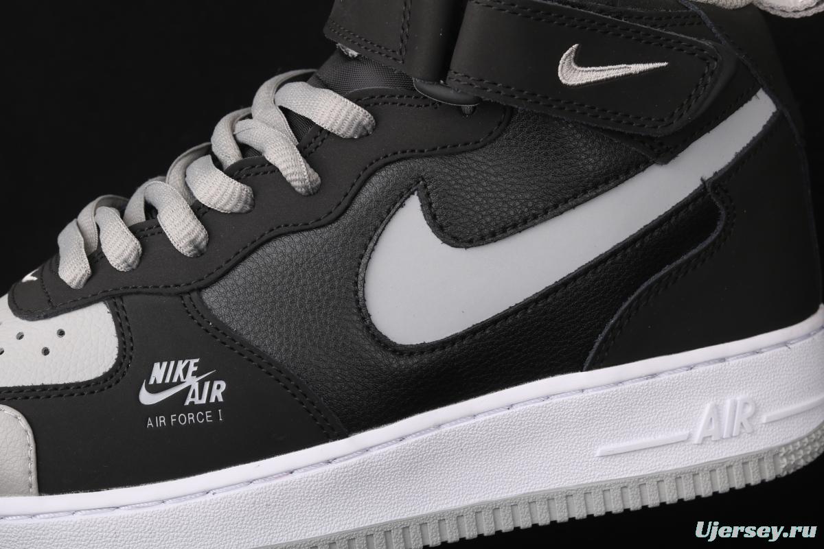 NIKE Air Force 1 Lv8 ShAdidasow Grey Shadow Grey side Logo3M reflective board shoes BQ6819-008