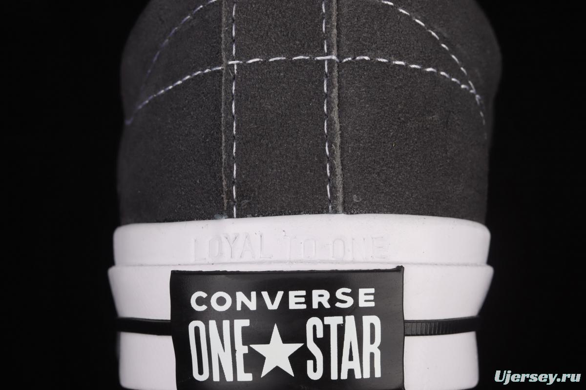 Converse One Star 74 Converse fur black gray low upper skateboard shoes 163247C