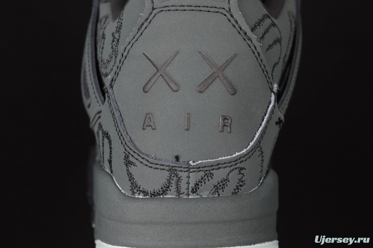 Kaws x Air Jordan 4 Black AJ4 black suede luminous limited edition 930155-001