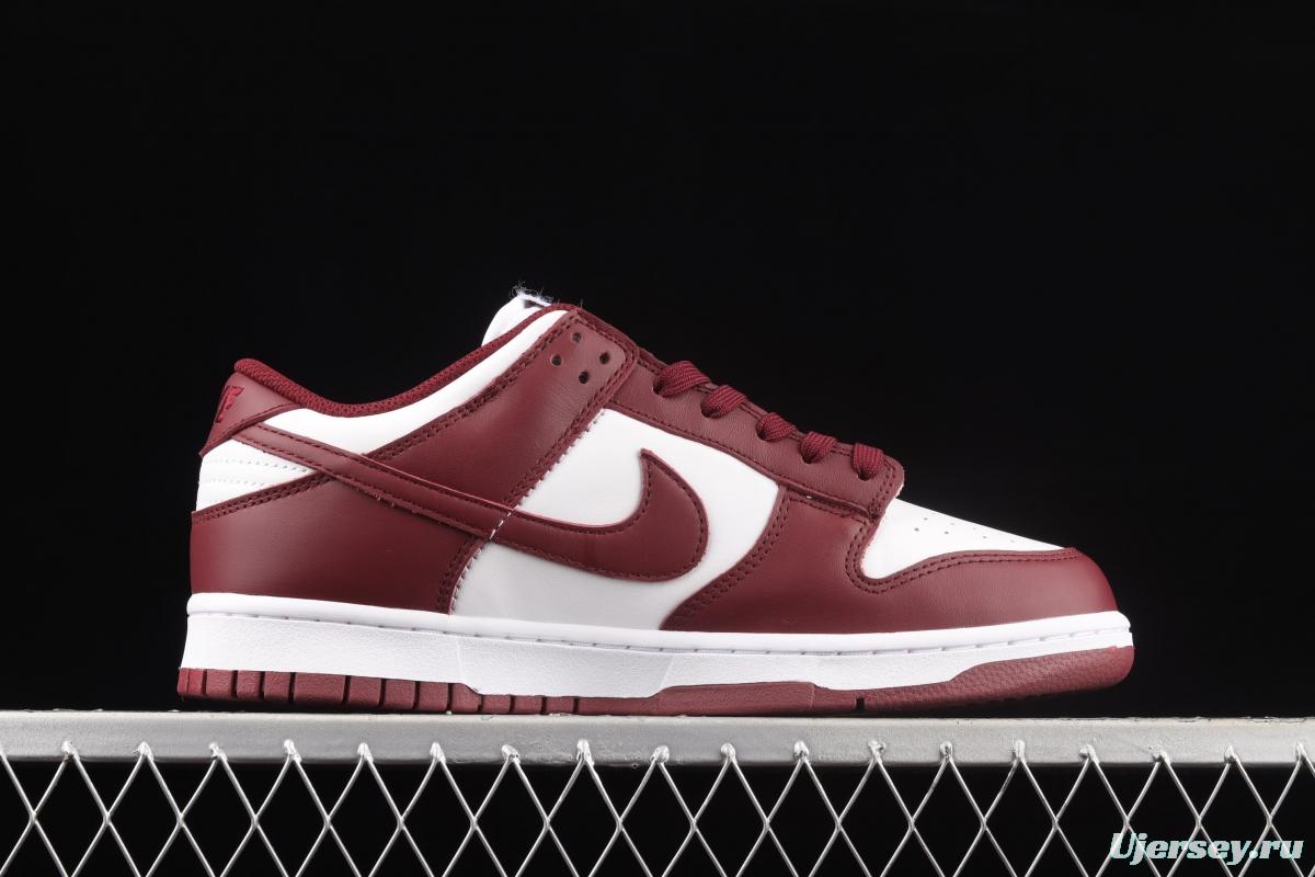 NIKE SB DUNK Low Prm wine red and white color SB buckle rebound fashion leisure board shoes DD1503-108