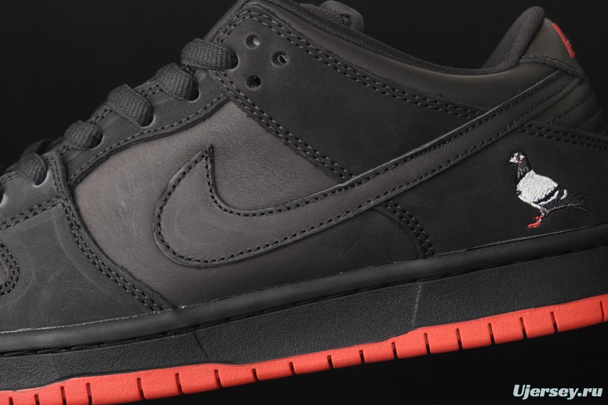 Black Pigeon x NIKE SB DUNK low Trd QS black pigeon retro low-side leisure sports skateboard shoes 883232-008