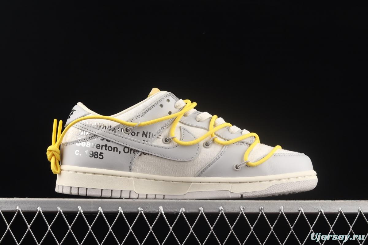 OFF-White x NIKE DUNK Low OW grey leisure sports skateboard shoes DM1602-103