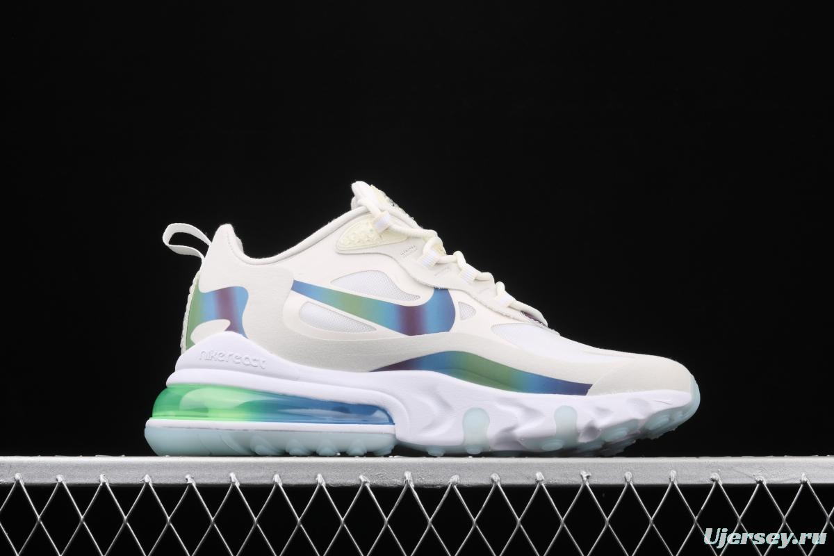 NIKE Air Max 270React 2020 new high-frequency net hollowing out function half-palm air cushion running shoes CT5064-100