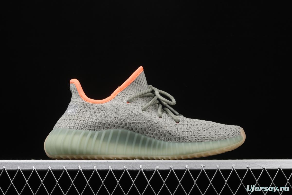 Adidas Yeezy Boost 350V2 Desert Sage FX9035 das coconut 350 second generation hollowed-out galactic sage color matching