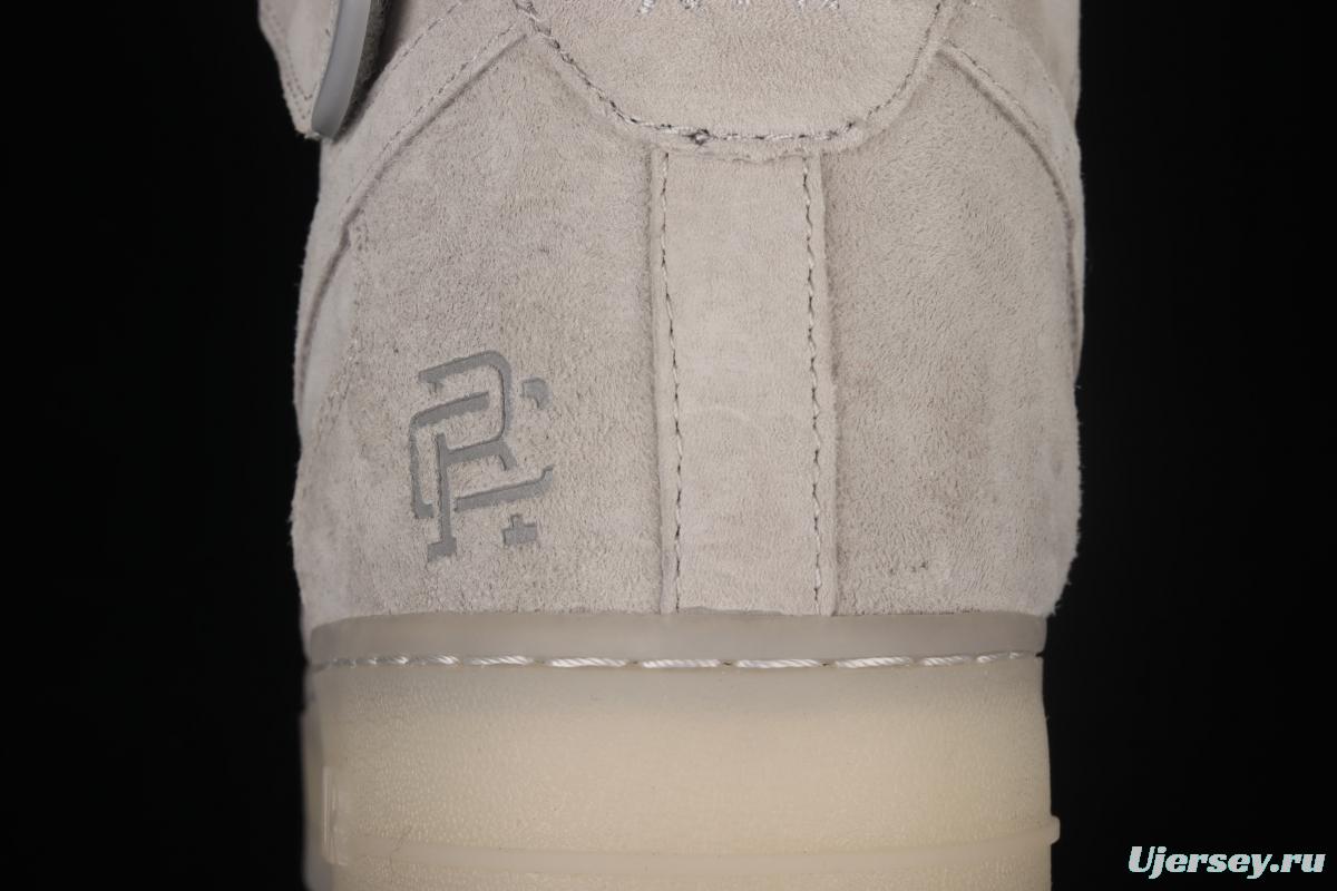 Reigning Champ x NIKE Air Force 1' 07 Mid defending champion suede gray 3M reflective sports leisure board shoes GB1119-198