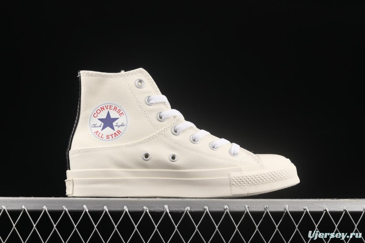 Converse All Star x CDG 2021 Sichuan Jiubao Ling co-named 1CL877 high-top casual board shoes.