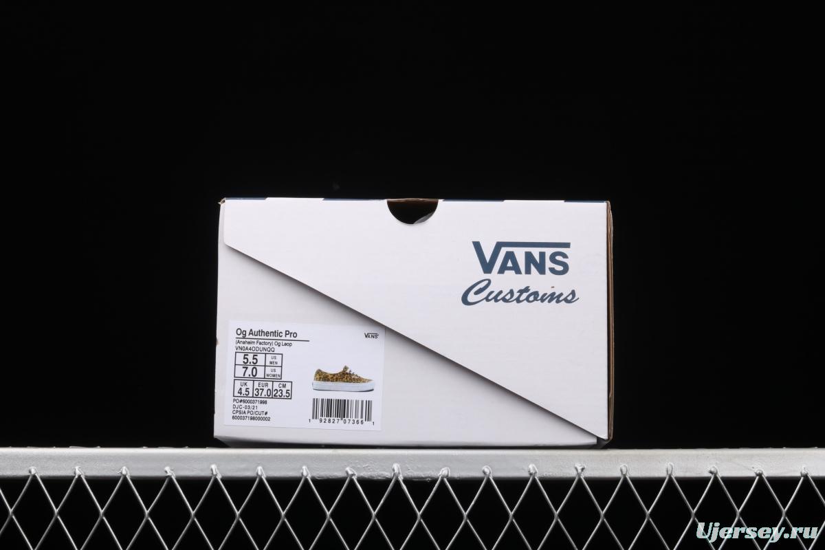 Vans Authentic 2021SS official website limited leopard print low-top casual board shoes VN0AODUNQQ