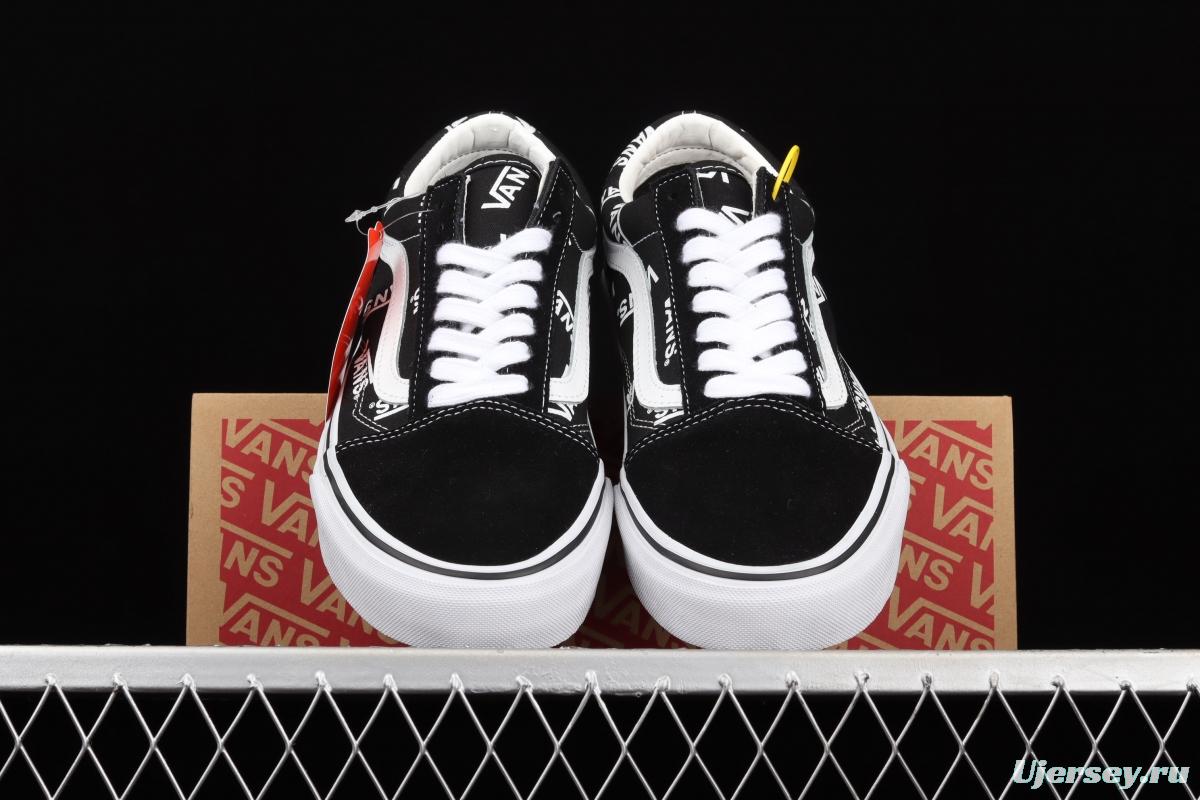 Vans Old Skool classic black and white LOGO letter printed low upper board shoes VN0A3WKTQW7