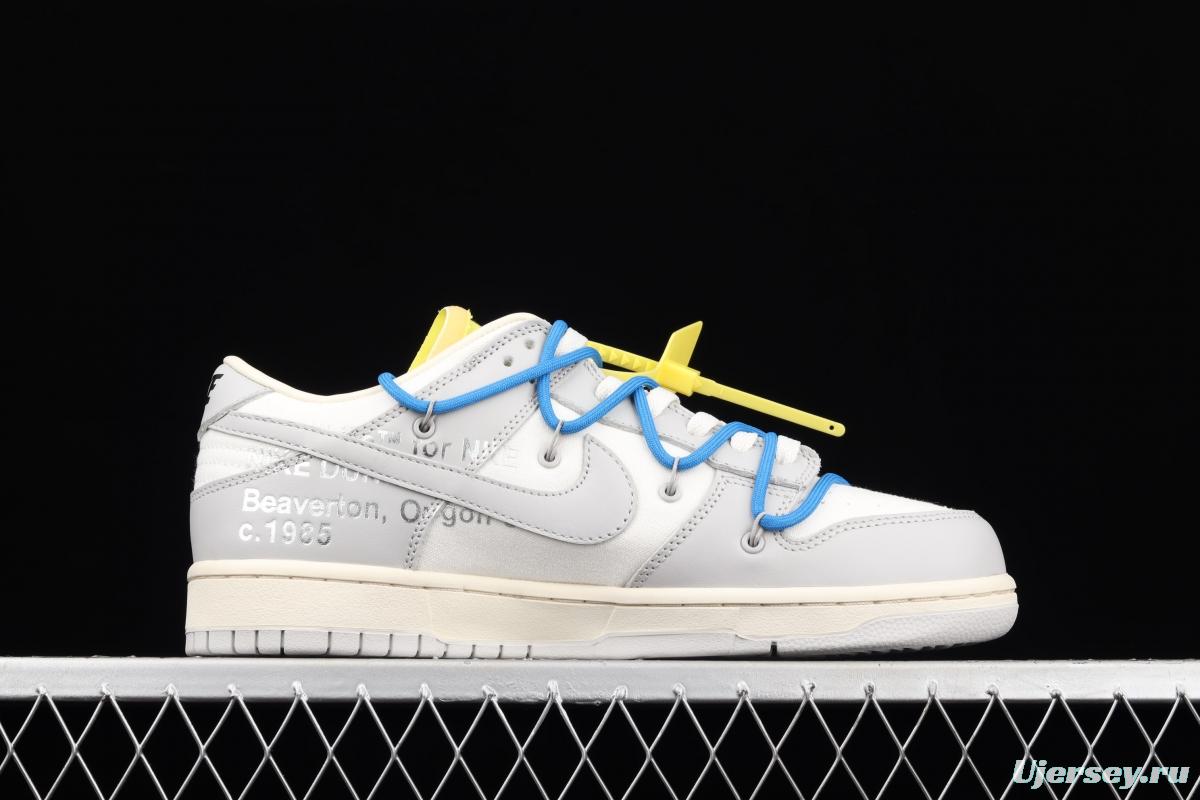 OFF-White x NIKE DUNK Low 04 of 50 OW white gray leisure sports skateboard shoes DM1602-112