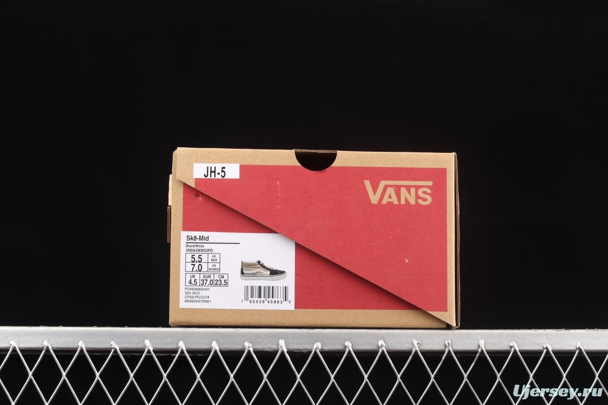 Vans SK8-Mid Pro side checkerboard small mark middle side professional skateboard shoes VN0A3WM32PD