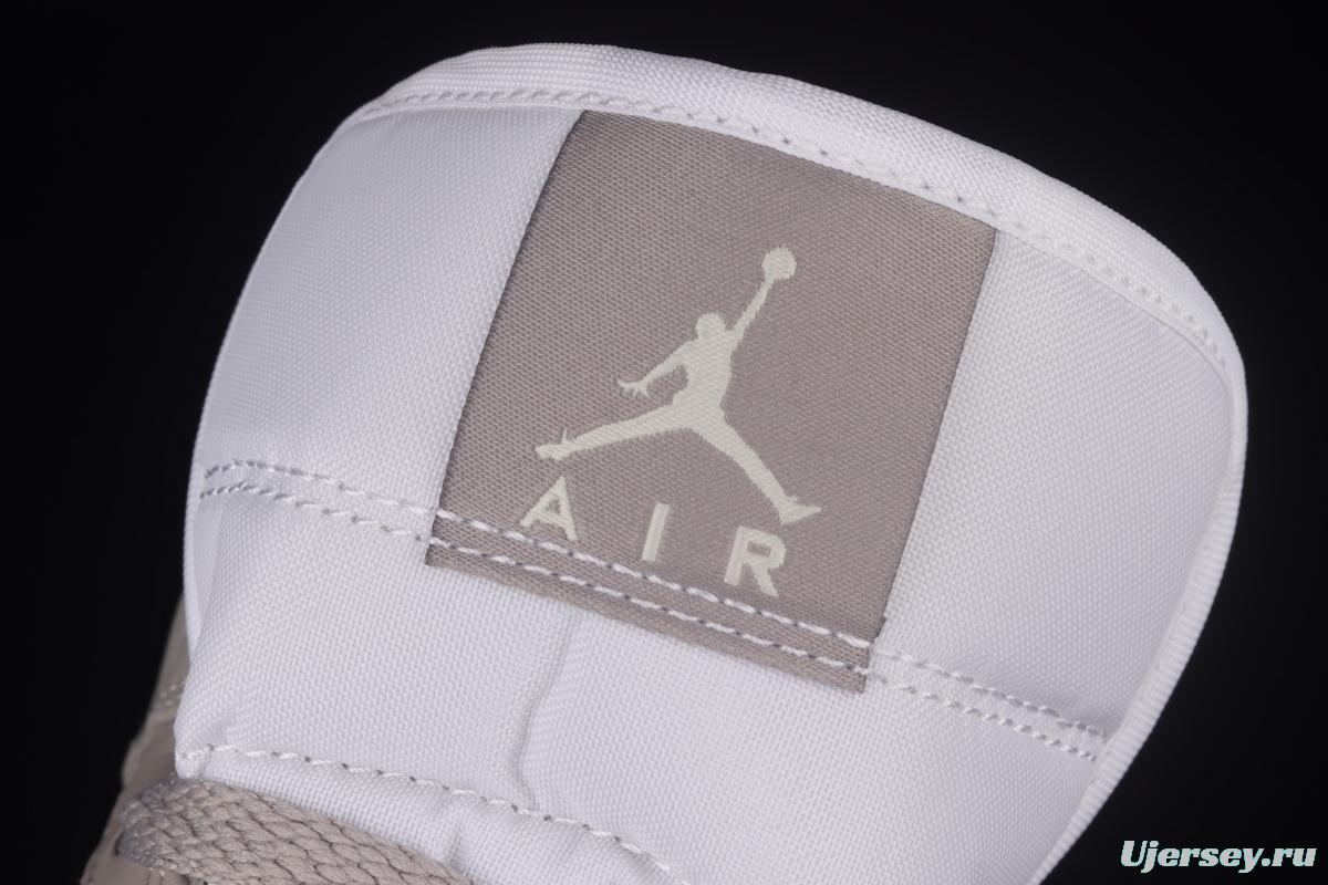 Air Jordan 1 Mid grey middle-top basketball shoes of the Central Asian Hemp College 554724-082