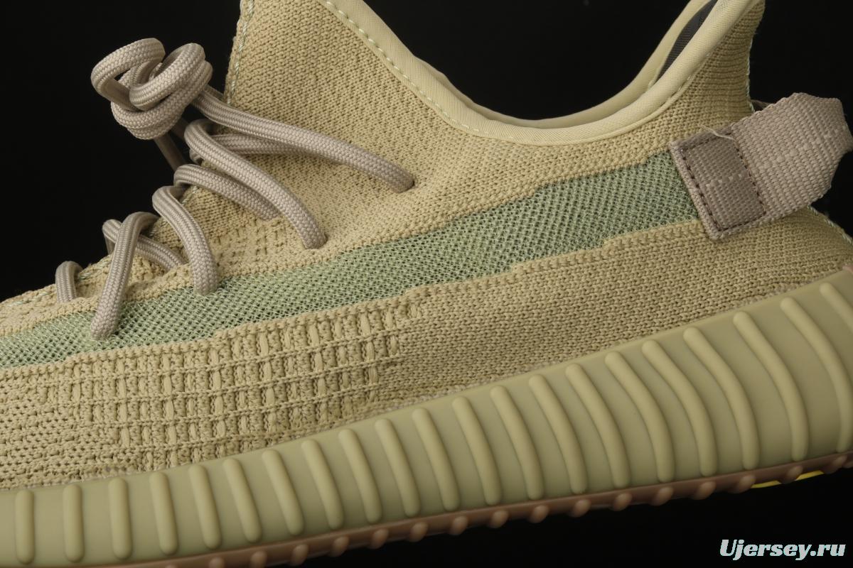 Adidas Yeezy 350 Boost V2 Sulfur FY5346 Darth Coconut 350 second generation hollowed-out matcha green color matching